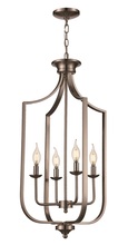 Trans Globe 11216 BN - 4LT FOYER PENDANT JAX LRG-BN